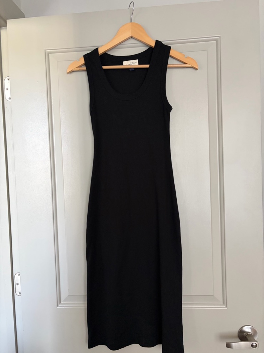 Universal Thread Black Ribbed Tank Midi Dress